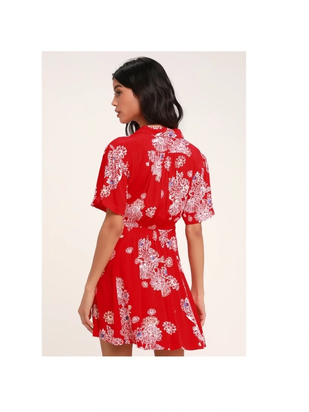 Free People Hawaiian Red Floral Midi Dress